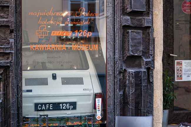 Bielsko - Biala, kawiarnia-muzeum Malego Fiata przy ulicy Cieszynskiej. EU, PL, Slaskie.