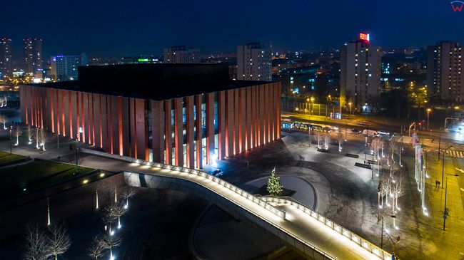 Katowice, Budynek Narodowej Orkiestry Symfonicznej Polskiego Radia. EU, Pl, slaskie. Lotnicze.