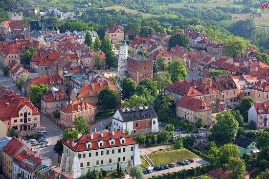 Sandomierz - panorama na stare miasto. EU, Pl, Swietokrzyskie. LOTNICZE.