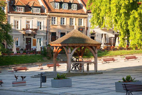 Sandomierz - rynek starego miasta. EU, Pl, Swietokrzyskie.