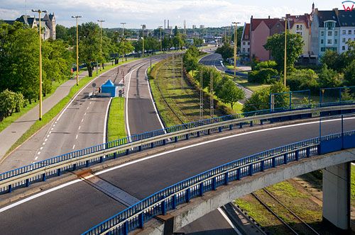 Zachodniopomorskie, Szczecin, trasa przy Bulwarze Piastowskim.