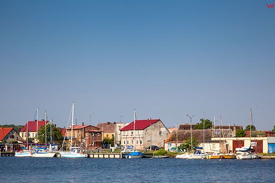 Wolin, port jachtowy widoczny od strony Wyspy Ostrow. EU, Pl, Zachodniopomorskie.