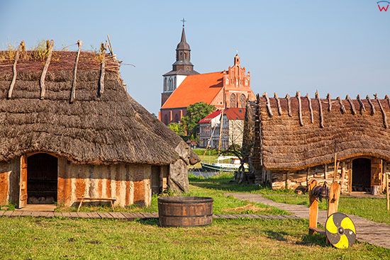 Wolin, sredniowieczny skansen na Wyspie Ostrow. EU, Pl, Zachodniopomorskie.