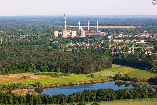 Kedzierzyn - Kozle, Holding Blachownia - elektrownia, panorama lotnicza od strony N. EU, Pl, Opolskie. Lotnicze.