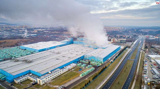 Walbrzych Cersanit III, zakldad produkujacy plytki ceramiczne i gresy. EU, PL, dolnoslaskie. Lotnicze.