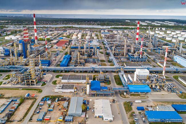 Gdansk, Rafineria Lotos. EU. PL,Pomorskie. Lotnicze.