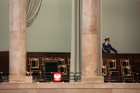 Loza Prezydenta w Sali Posiedzen Sejmu RP.