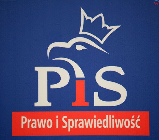 Logo partii Prawo i Sprawiedliwosc.