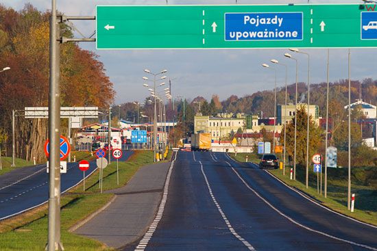 Przejscie graniczne Bezledy-Bagrationowsk, pas tranzytowy od strony polskiej. EU, Pl, Warm-Maz.