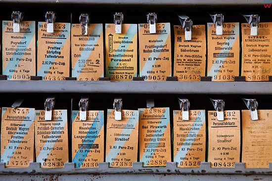 Wegorzewo, Muzeum Tradycji Kolejowej. Oryginalne, niemieckie bilety. EU, Pl, Warm-Maz.