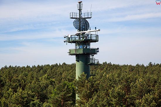 Skowronki, radar nad brzegiem morza Baltyckiego. EU, PL, Pomorskie. Lotnicze.