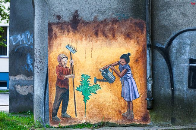 Bialystok, murale przy ul. Zwyciestwa. EU, PL, Podlaskie.
