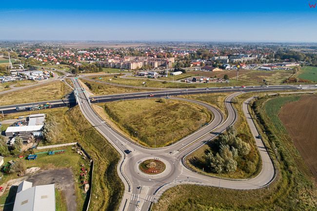Nowy Dwor Gdanski, 06.10.2018 r. wezel komunikacyjny, droga krajowa nr 7 w trakcie budowy EU, PL, Pomorskie, Lotnicze