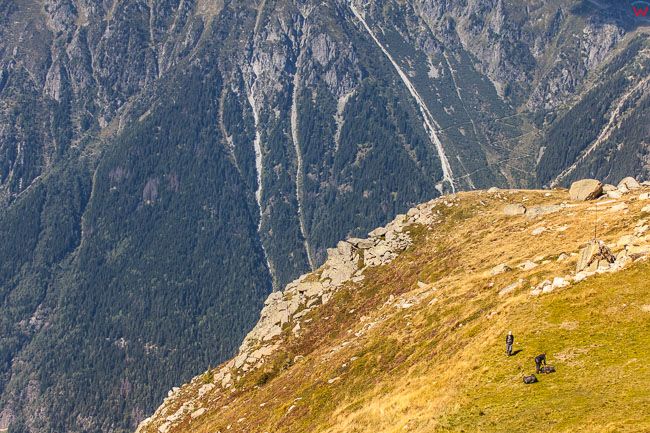 Chamonix (Francja) 09.09.2015 r. pierwsza stacja kolejki prowadzacej na sczyt Aiguille du Midi 3842 m n.p.m. w Alpach.