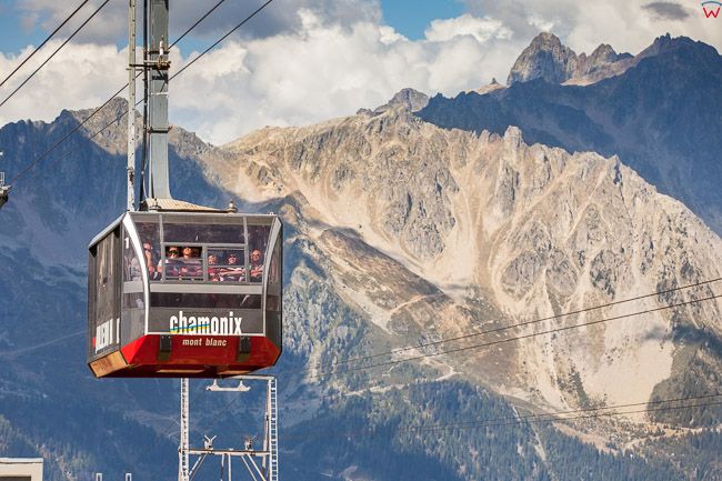 Chamonix (Francja) 09.09.2015 r. pierwsza stacja kolejki prowadzacej na sczyt Aiguille du Midi 3842 m n.p.m. w Alpach.