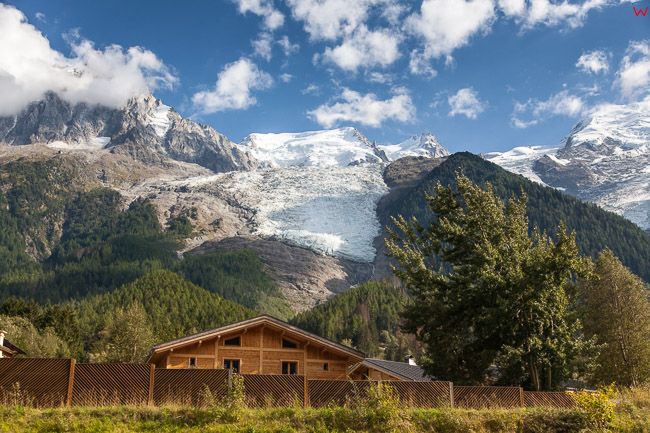 Chamonix (Francja) 09.09.2015 r. panorama na Nont Blanc.