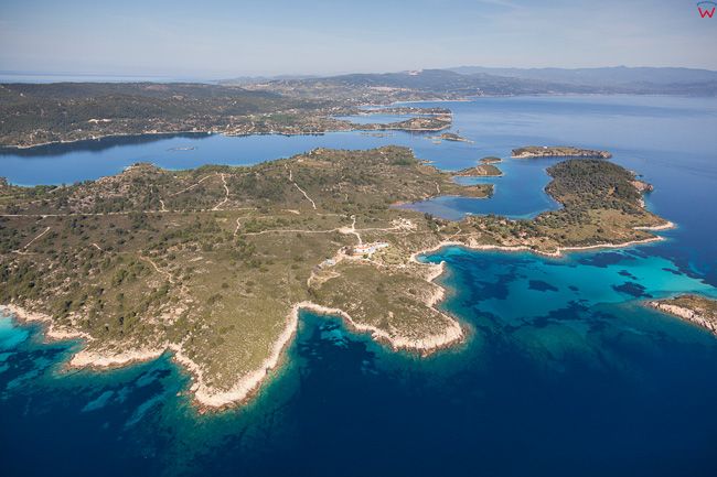 Grecja, Polwysep Chalcydycki - Sithonia peninsula. Diaporos Island. EU, PL, Lotnicze
