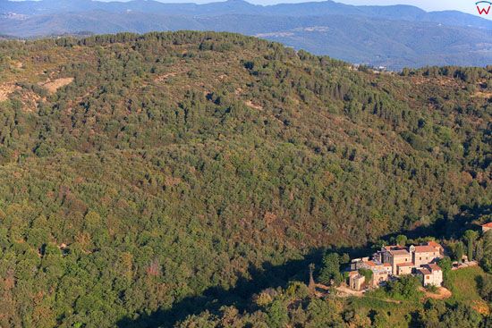 Apeniny Srodkowe w okolicy Civitella in Val di Chiana. EU, Italia, Toskania/Arezzo. LOTNICZE.