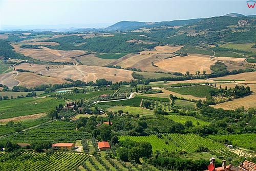 Włochy-Italia. Toscana-Toskania. Panorama okolicy Montepulciano.