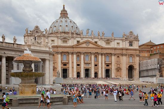 Watykan, Bazylika i Plac Swietego Piotra. EU, Italia.