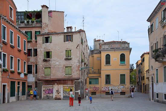 Wenecja, plac Calle Orsetti. EU, Italia, Wenecja Euganejska.