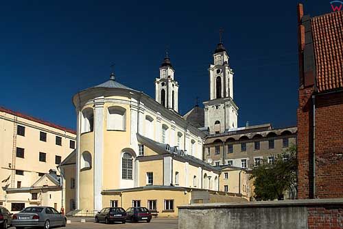 Litwa-Kowno (Kaunas). Kościół Franciszka Ksawerego i klasztor jesuitów.