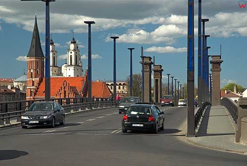 Litwa-Kowno (Kaunas). Most na Niemnie.