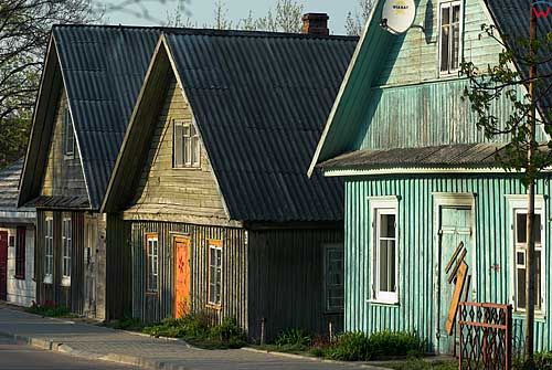 Litwa-Troki. Drewniane budynki mieszkalne.