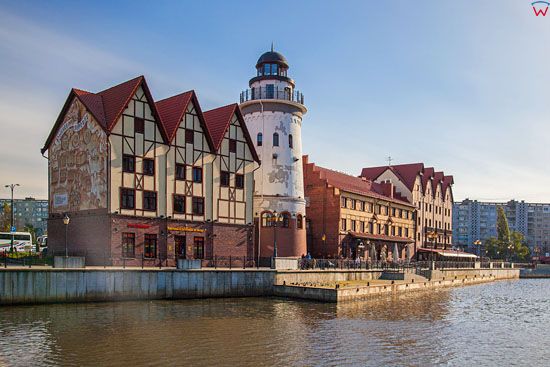 Kaliningrad, latarnia morska nad Pregola. EU, Rosja-Obwod Kaliningradzki.