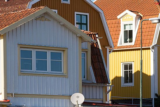 Karlskrona, zabudowa mieszkalna na Wyspie Ekholmen. EU, Szwecja.
