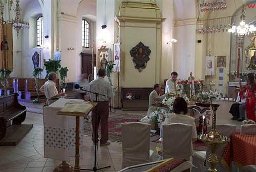 Lwów. Ceremonia ślubu w obrządku Unickim w katedrze św. Jura.