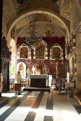 Lwów. Wnętrze cerkwi Włoskiej (Uspieńskiej).